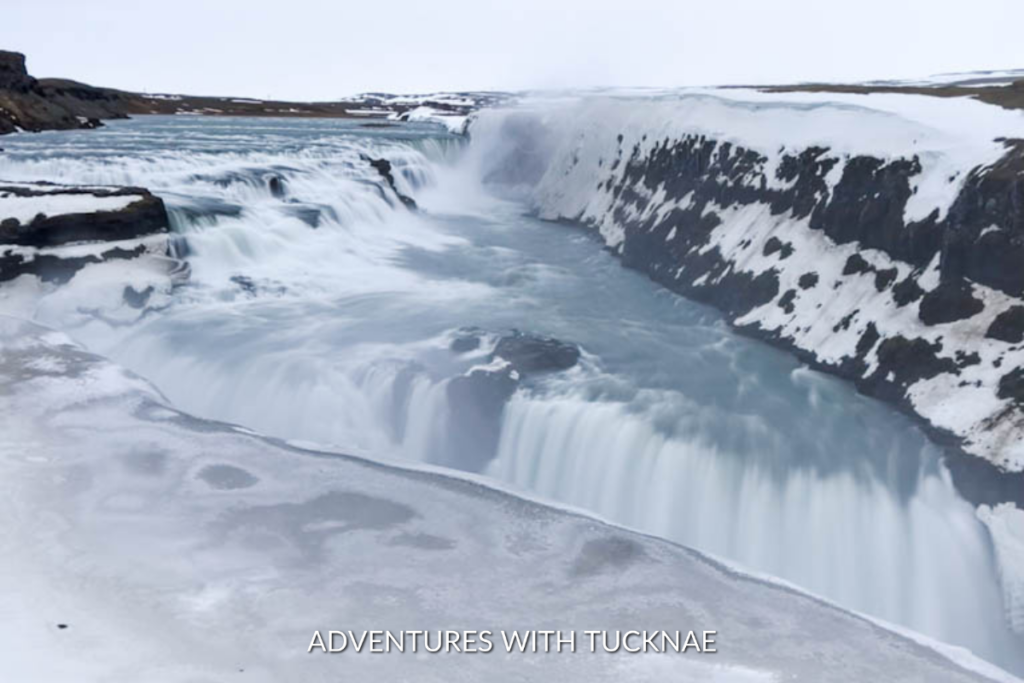 Gullfoss Falls Waterfall in Iceland