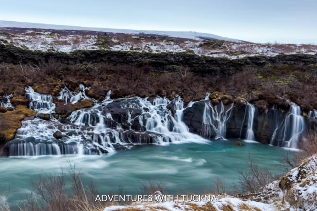 Hraunfossar waterfalls in west Iceland