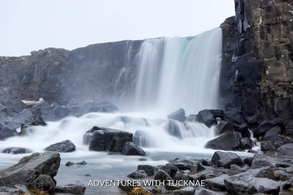Öxarárfoss waterfall in Þingvellir National Park, Iceland