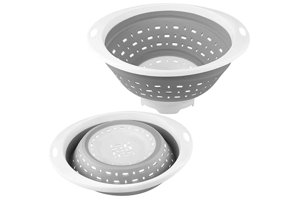 Collapsible strainer for RV kitchen