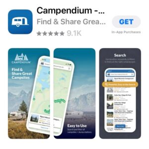 Campendium boondocking app in the ios app store