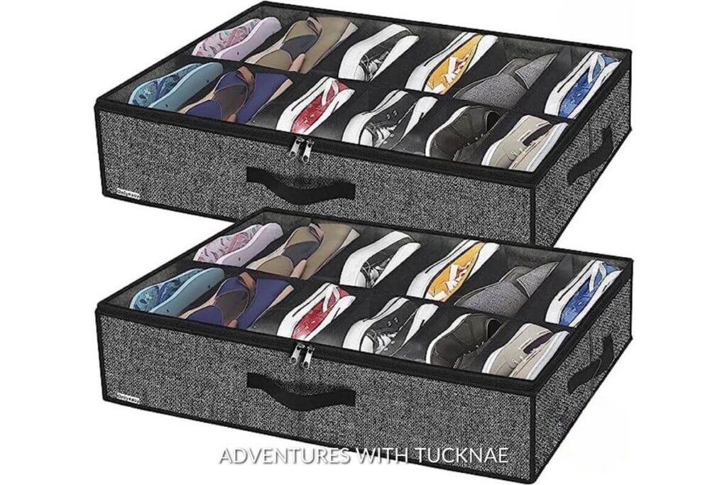 Under bed shoe storage for RVers