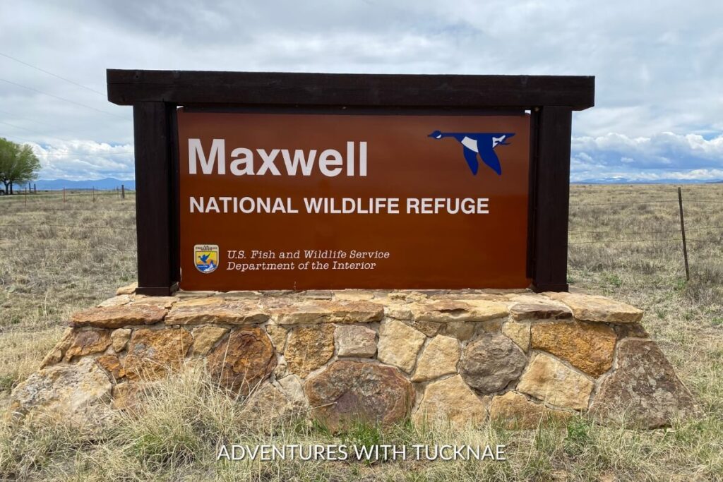 The Maxwell National Wildlife Refuge entrance sign