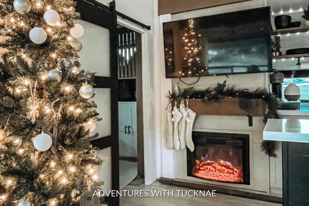 A classic RV Christmas living room