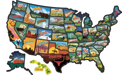 RV Travel USA Vinyl Sticker Map