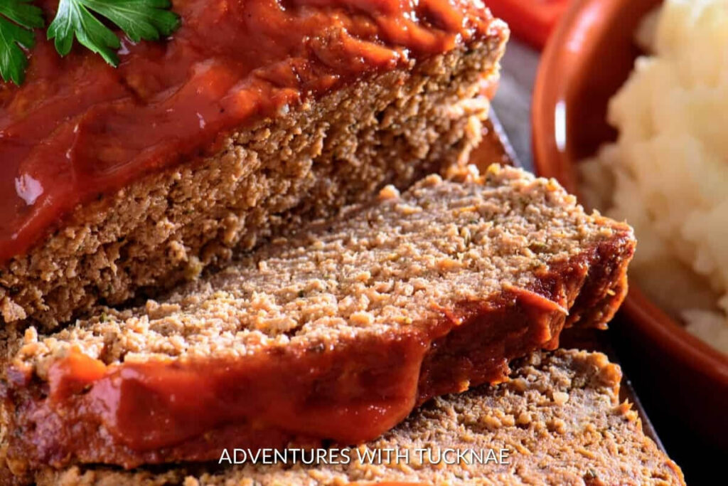 Classic crockpot meatloaf with a tangy glaze, a home-style RV camping meal that's easy to prepare.