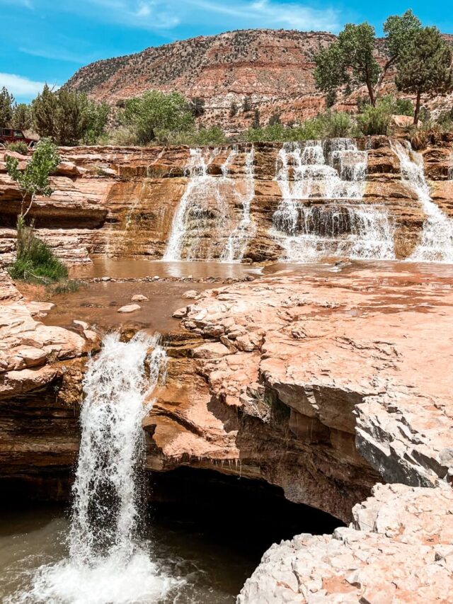 The cascading Toquerville Falls in southern Utah