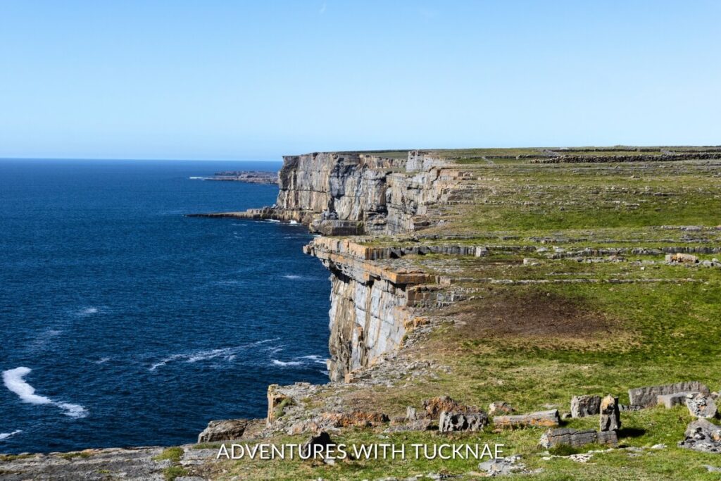 Breathtaking cliffs of the Aran Islands, offering sweeping views of the Atlantic, are among the most Instagrammable places in Ireland for their rugged beauty.