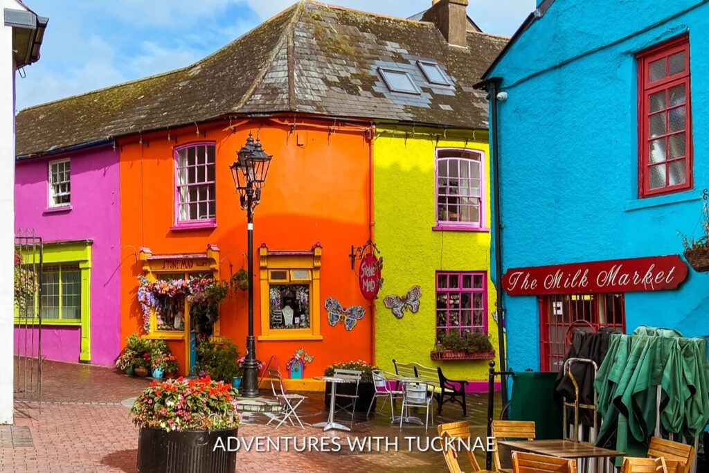 The charming streets of Kinsale burst with color, from the pastel-painted buildings to the inviting storefronts, a perfect Instagram spot in Ireland.