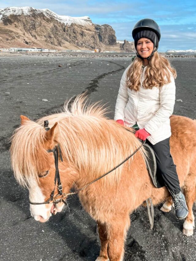 Horseback Riding in Iceland on the Black Sand Beach